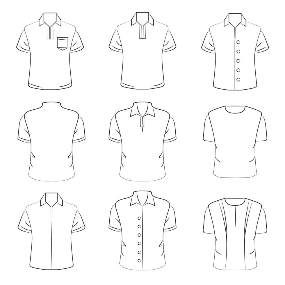 esquisser chemise et vêtements ligne vecteur illustration