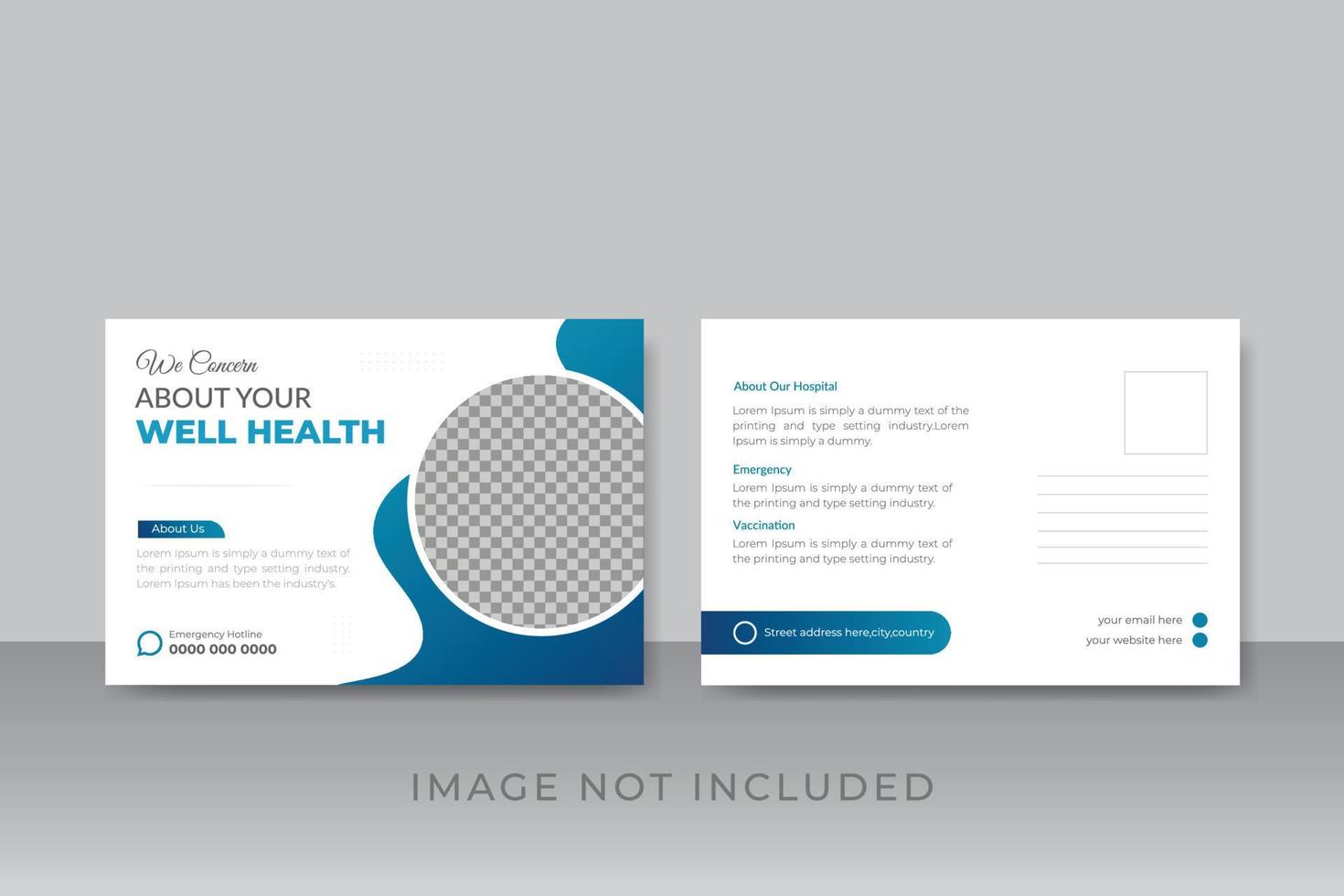 professionnel médical soins de santé carte postale conception modèle vecteur