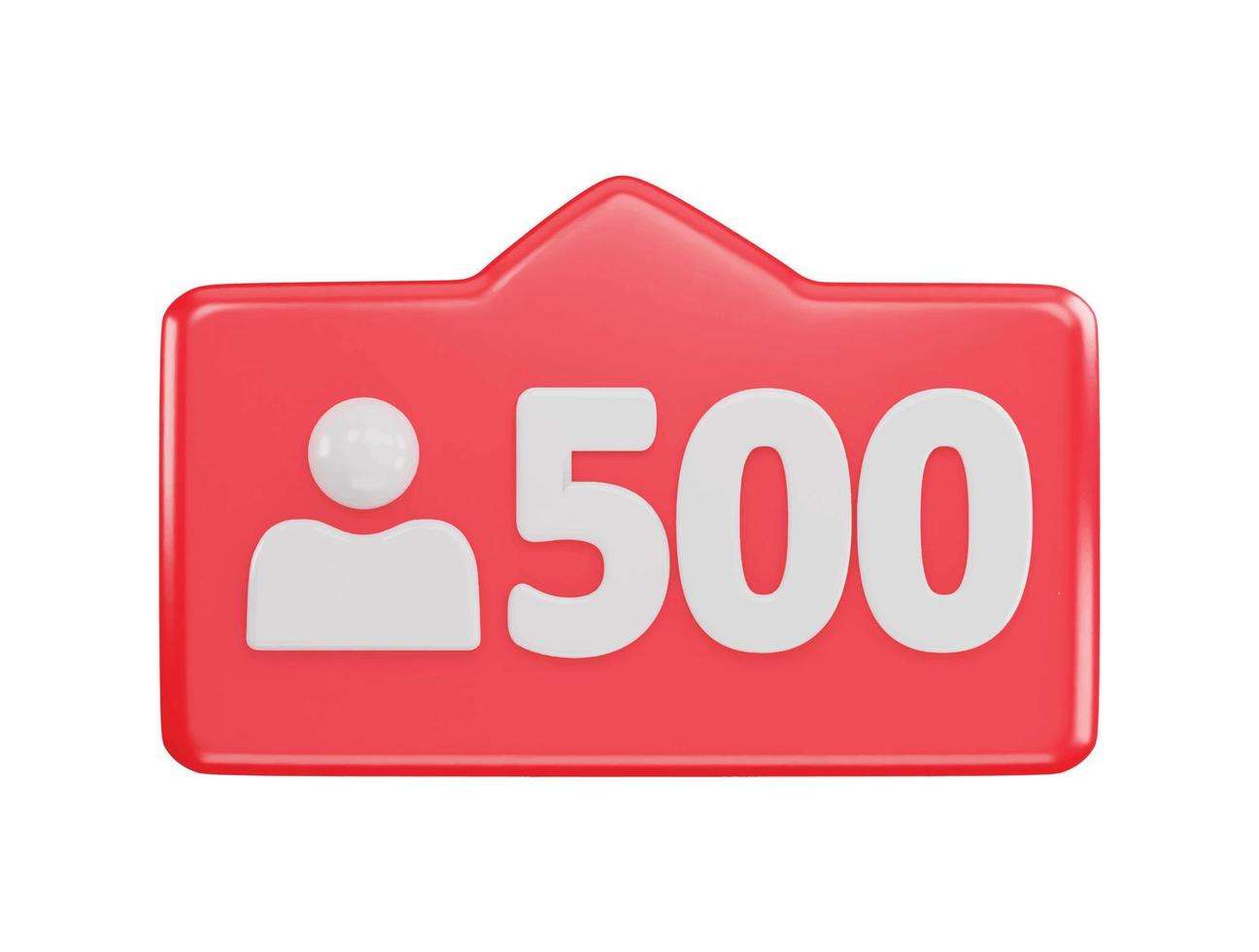 500 social médias disciple icône 3d le rendu vecteur illustration