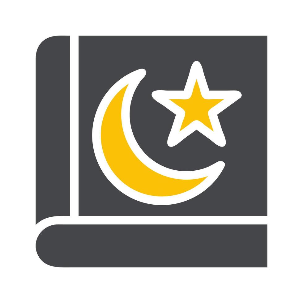 coran icône solide gris Jaune style Ramadan illustration vecteur élément et symbole parfait.