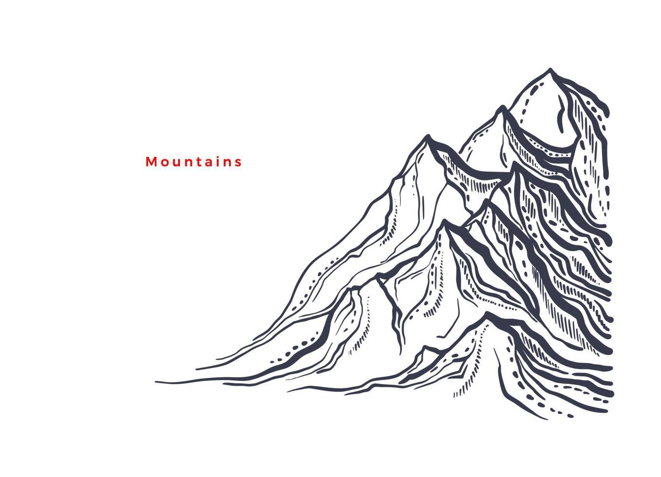 Montagne la glace pics. vecteur art graphique paysage