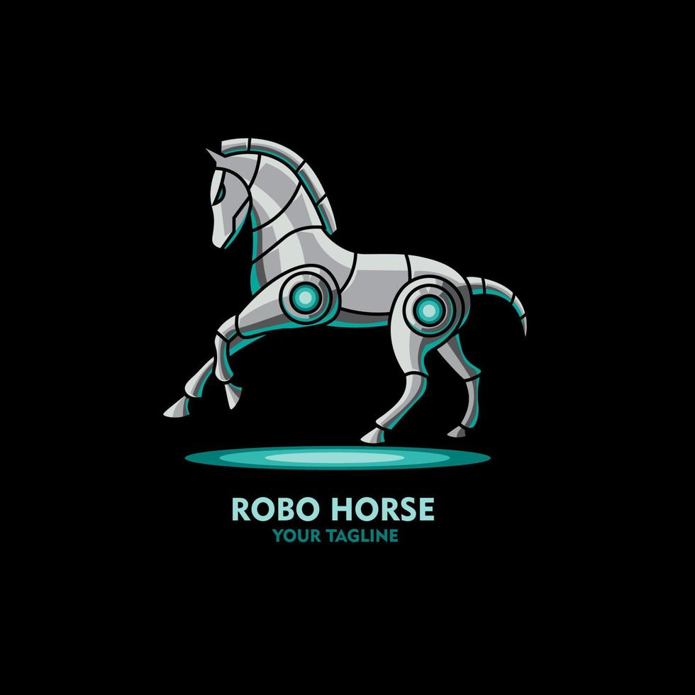 logo cheval des robots vecteur illustration