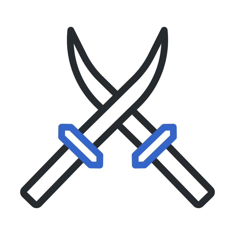 épée icône bicolore style gris bleu Couleur militaire illustration vecteur armée élément et symbole parfait.