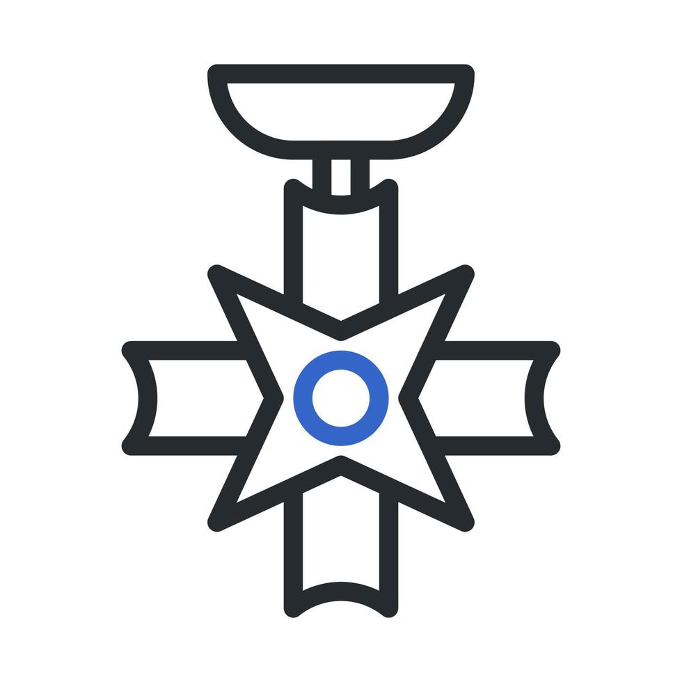 médaille icône bicolore style gris bleu Couleur militaire illustration vecteur armée élément et symbole parfait.