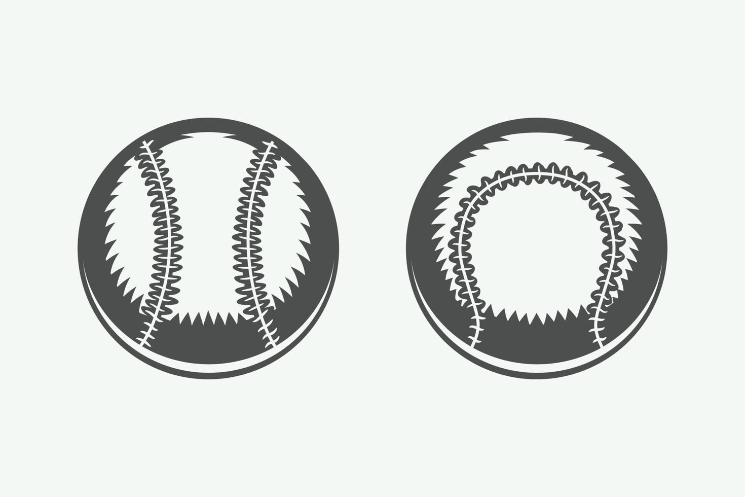 ensemble de ancien base-ball des balles. illustration noir et vecteur