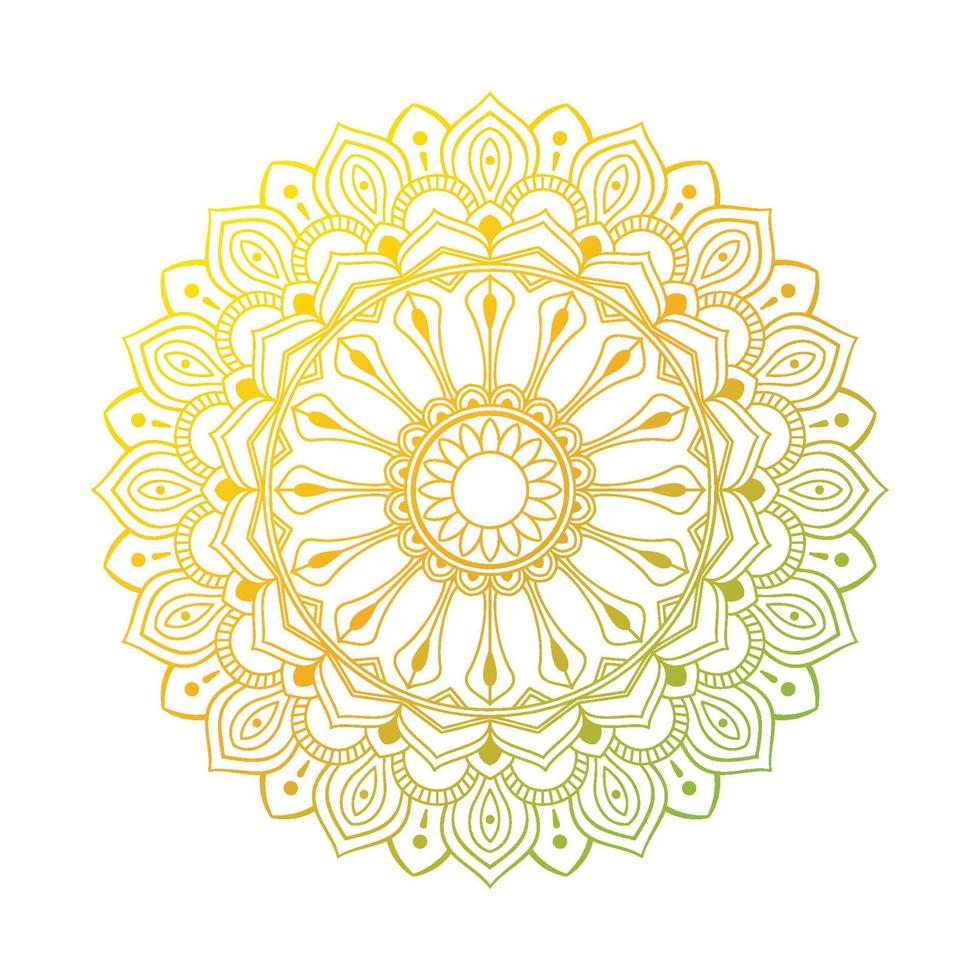 circulaire modèle mandala avec pente Couleur Jaune Couleur combinaison vert isolé blanc Contexte vecteur