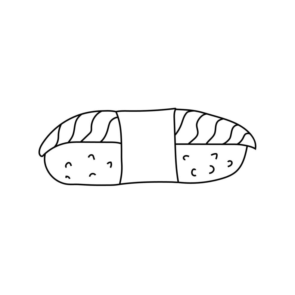 main tiré vecteur illustration de Sushi, Rouleaux.