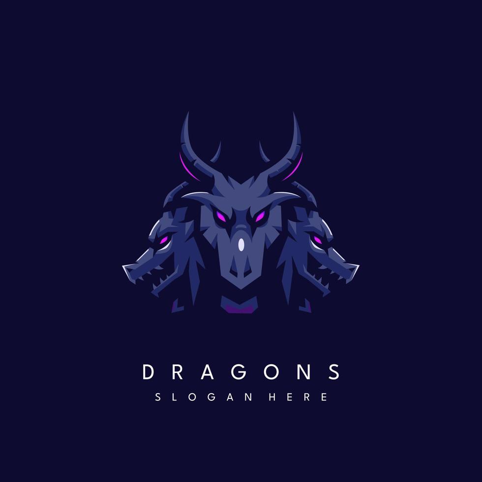 Trois dragons logo conception illustration vecteur