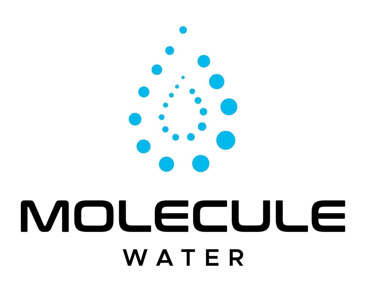 bleu l'eau laissez tomber molécule logo conception. vecteur