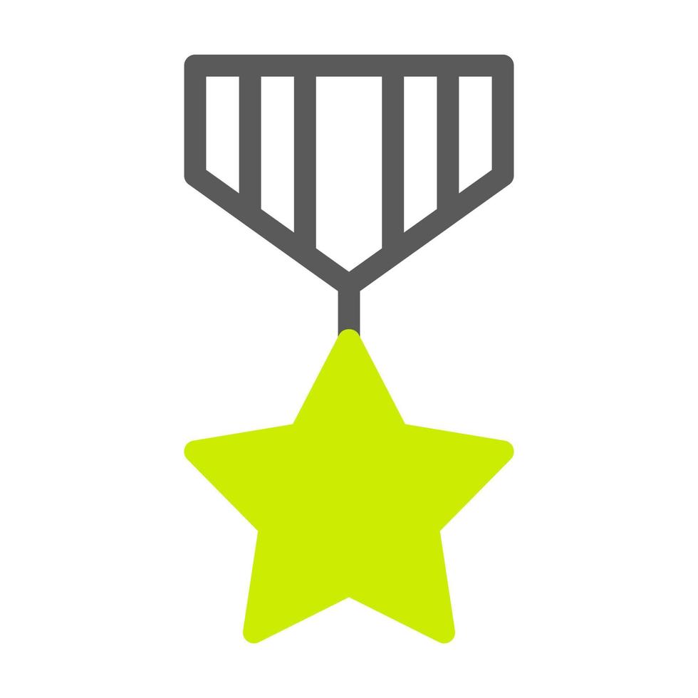 médaille icône bichromie style gris vibrant vert Couleur militaire illustration vecteur armée élément et symbole parfait.