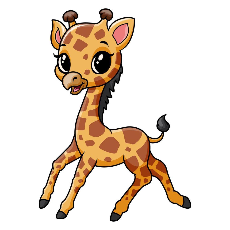 mignonne marrant bébé girafe posant vecteur