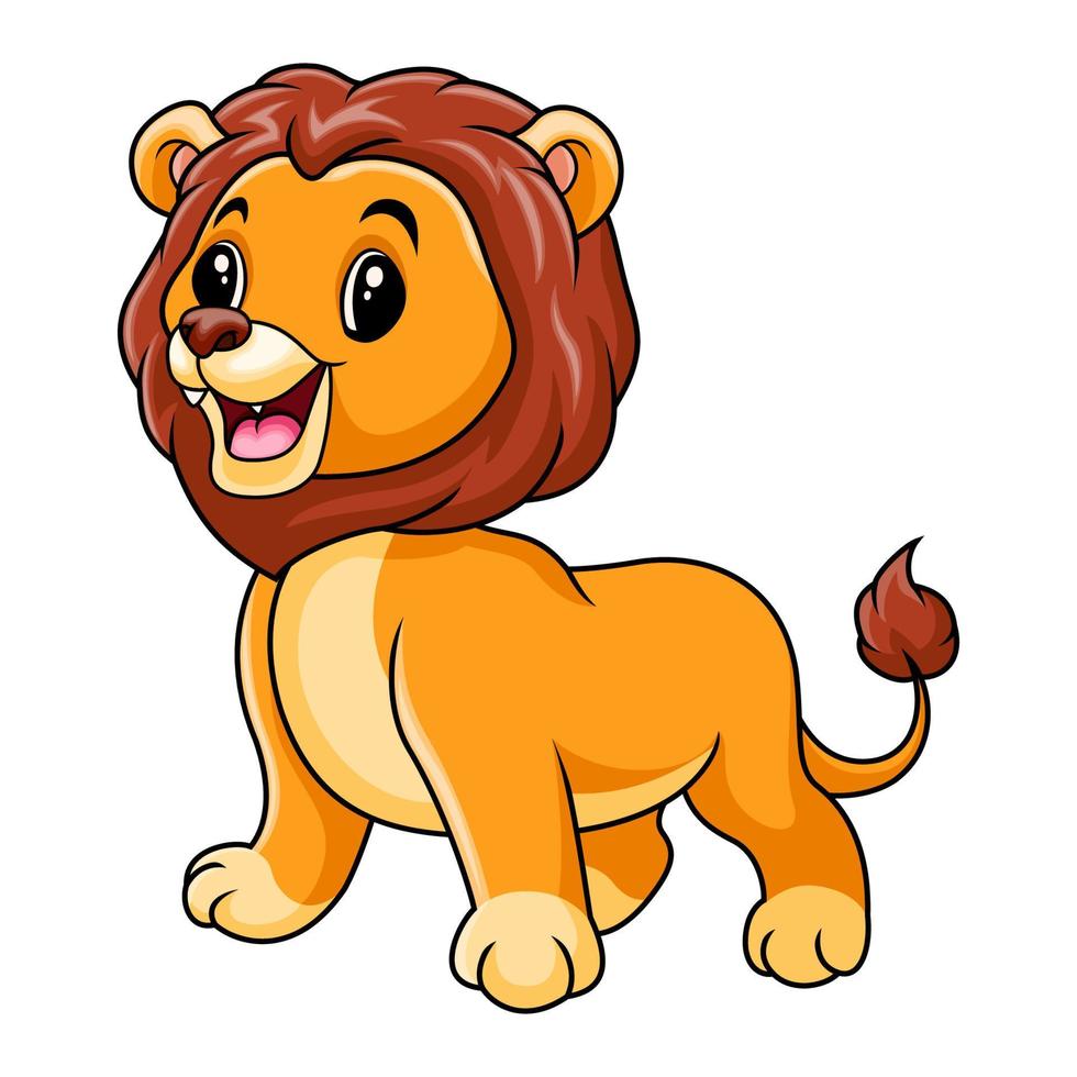 mignonne marrant une Lion rugissement vecteur