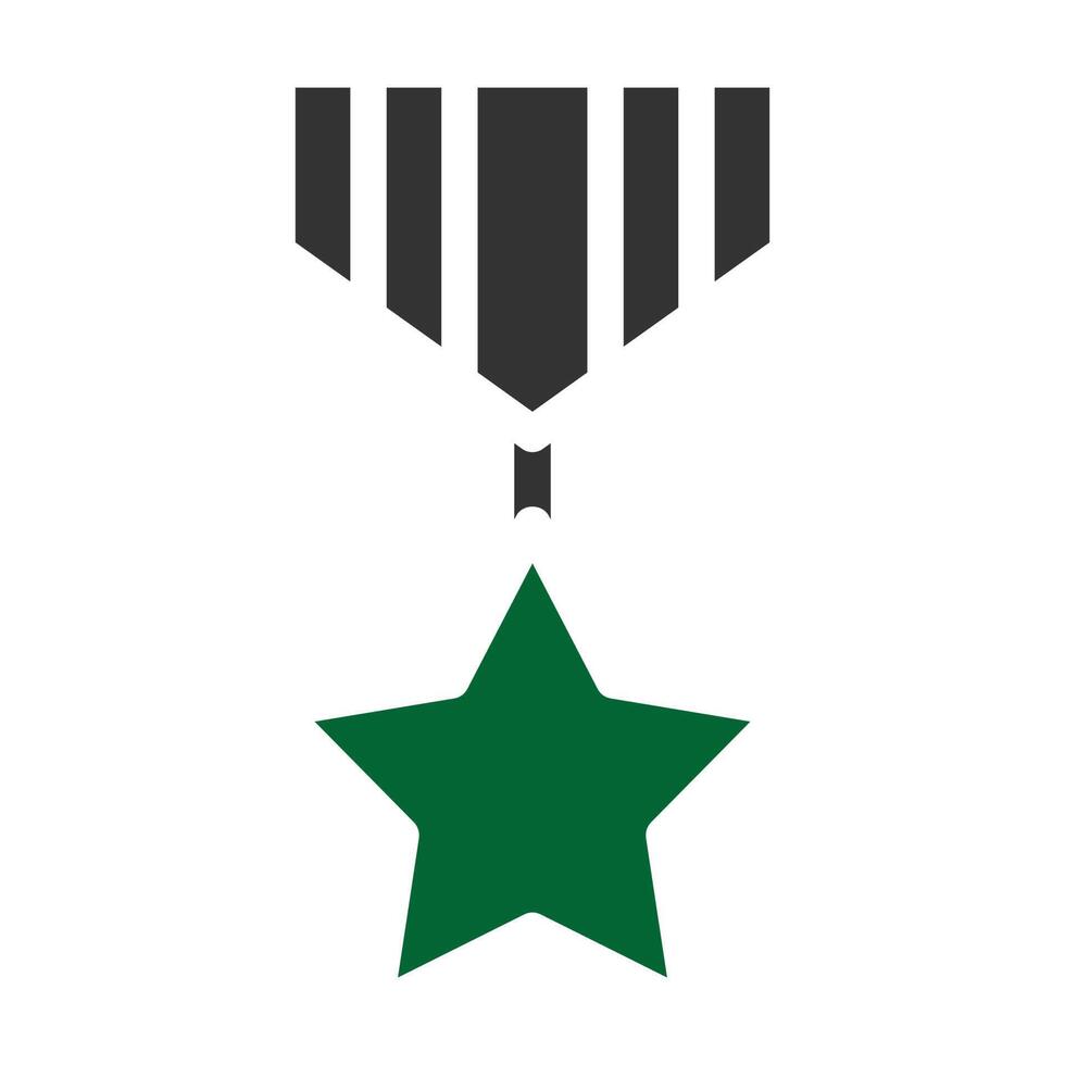 médaille icône solide style gris vert Couleur militaire illustration vecteur armée élément et symbole parfait.