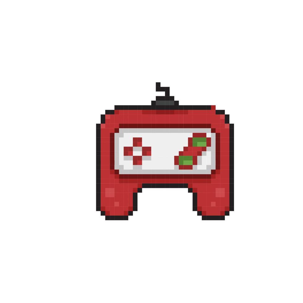 rouge console manette dans pixel art style vecteur