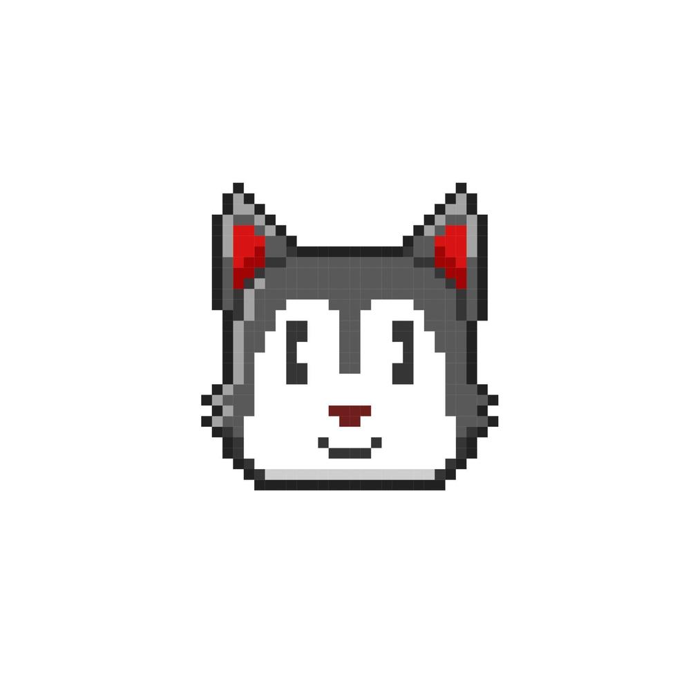 mignonne Loup tête dans pixel art style vecteur