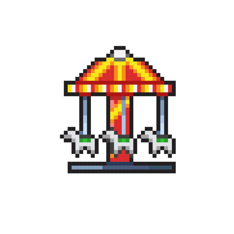 carrousel dans pixel art style vecteur