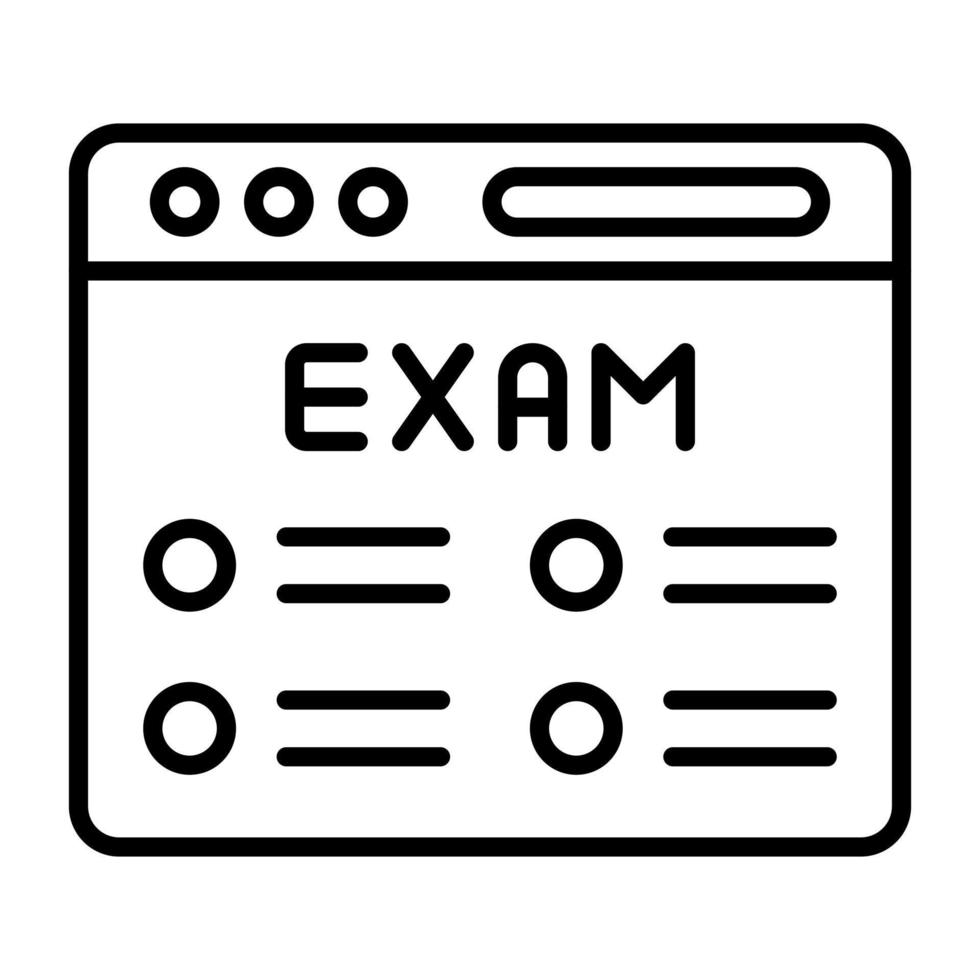 icône de vecteur d'examen en ligne