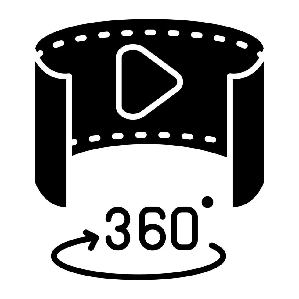 360 diplôme vidéo vecteur icône