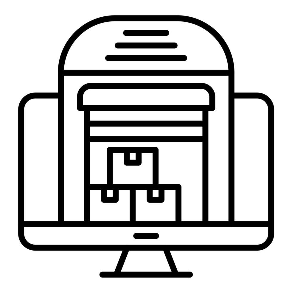 icône de vecteur d'entrepôt en ligne