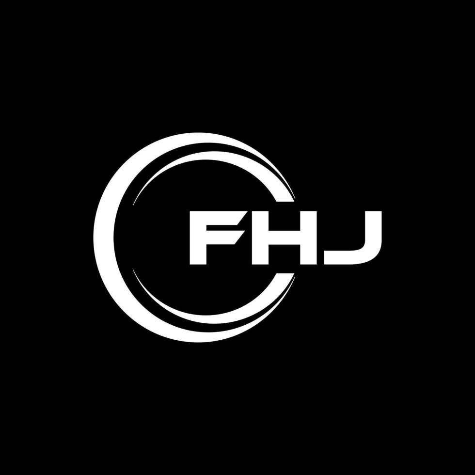 fhj lettre logo conception dans illustration. vecteur logo, calligraphie dessins pour logo, affiche, invitation, etc.