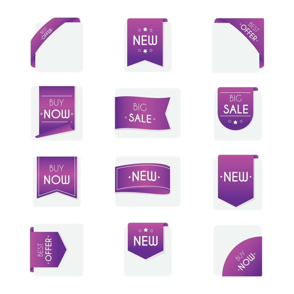 ensemble de badges de vente vecteur