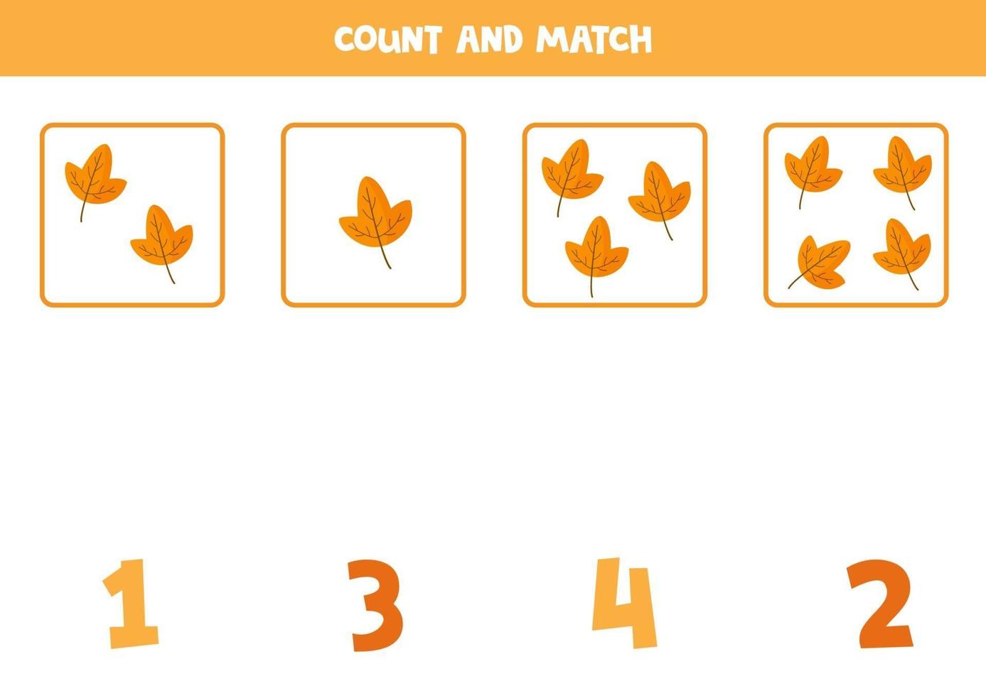 compter toutes les feuilles et faire correspondre les nombres corrects vecteur