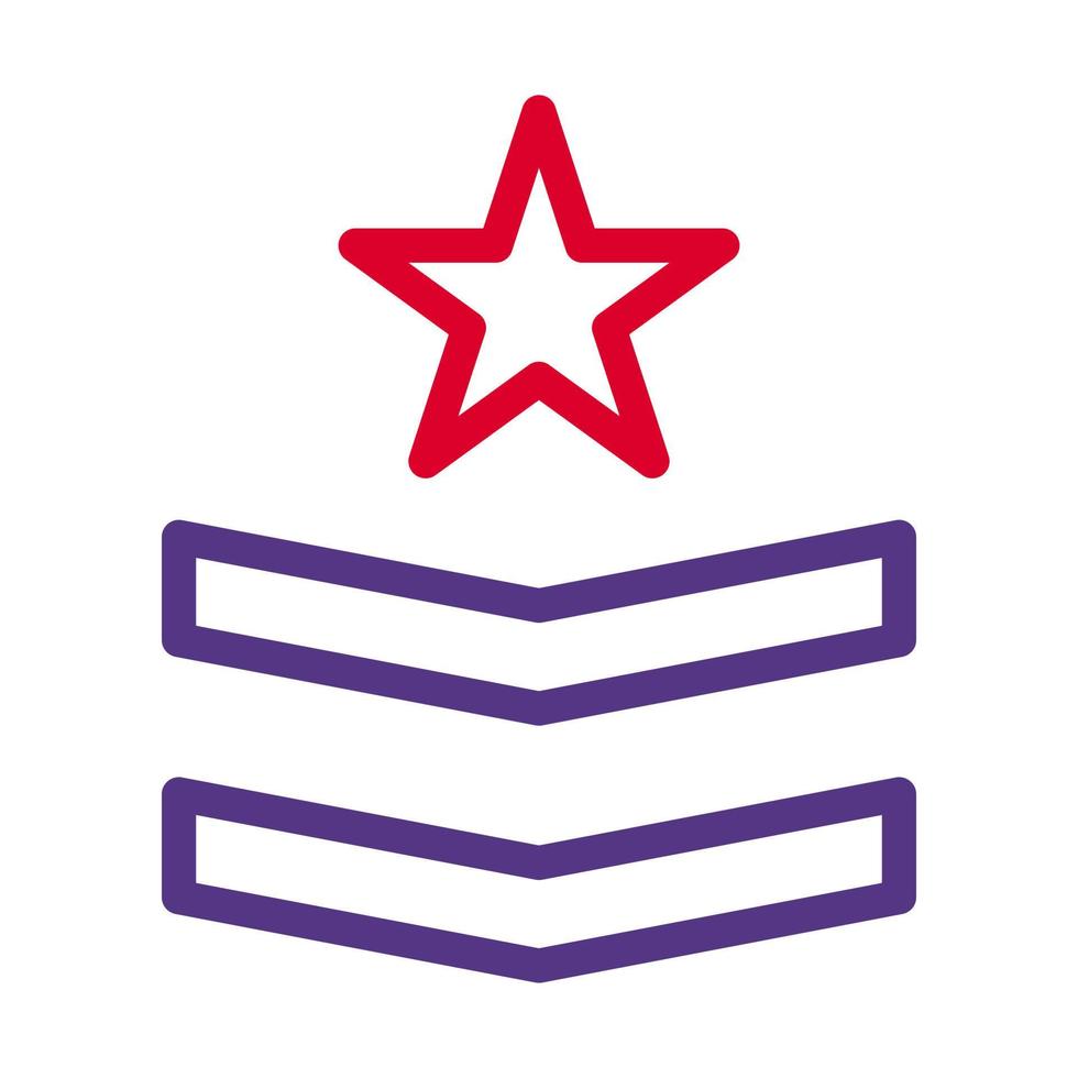 badge icône bicolore style rouge violet Couleur militaire illustration vecteur armée élément et symbole parfait.