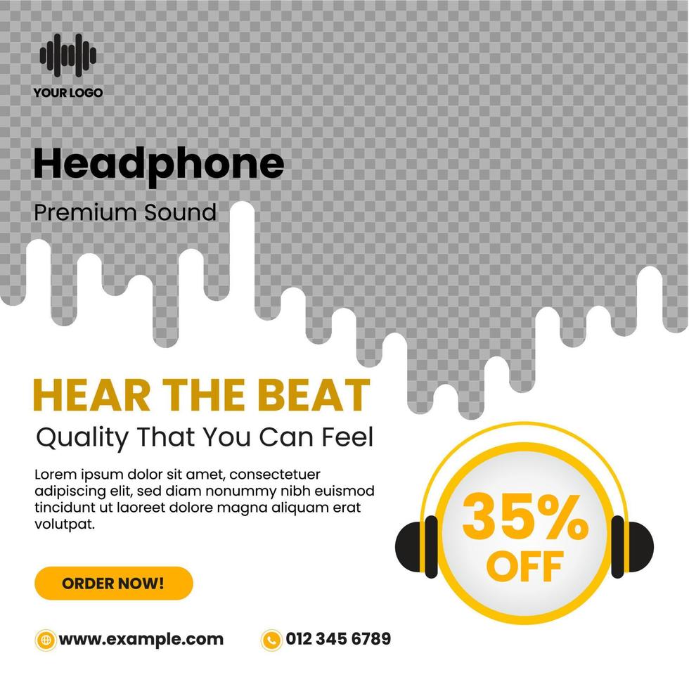 casque de musique Ventes promotion affiche vecteur