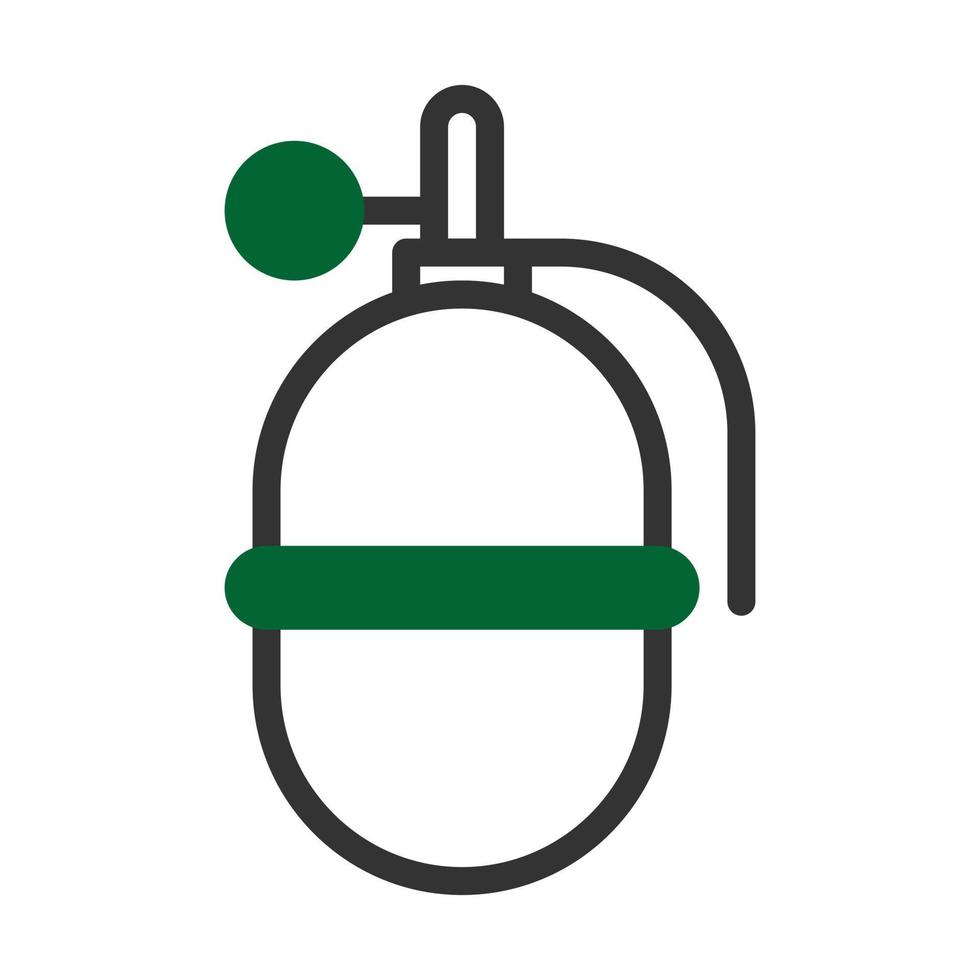grenade icône bichromie style gris vert Couleur militaire illustration vecteur armée élément et symbole parfait.
