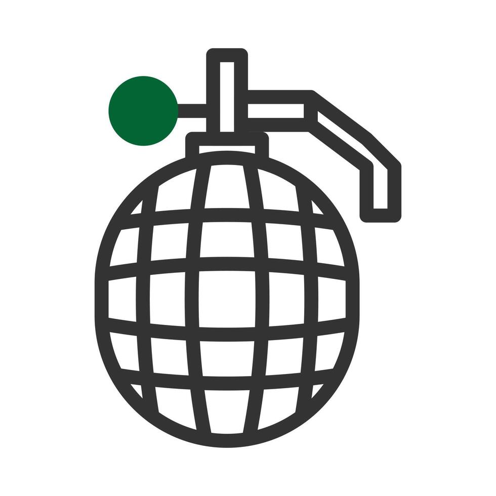 grenade icône bichromie style gris vert Couleur militaire illustration vecteur armée élément et symbole parfait.