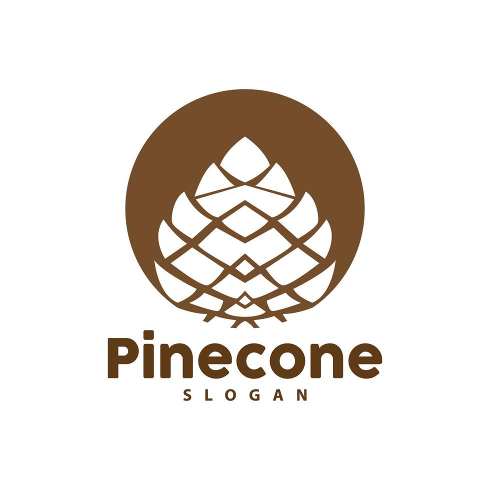 pin cône logo, élégant luxe pin Facile conception, arbre gland icône vecteur, produit marque illustration vecteur