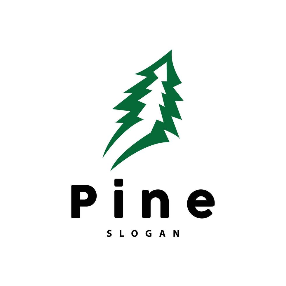 pin arbre logo, luxueux élégant Facile conception, sapin arbre vecteur abstrait, forêt icône illustration pin produit marque