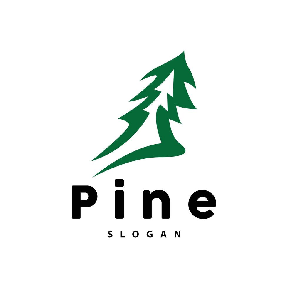 pin arbre logo, luxueux élégant Facile conception, sapin arbre vecteur abstrait, forêt icône illustration pin produit marque