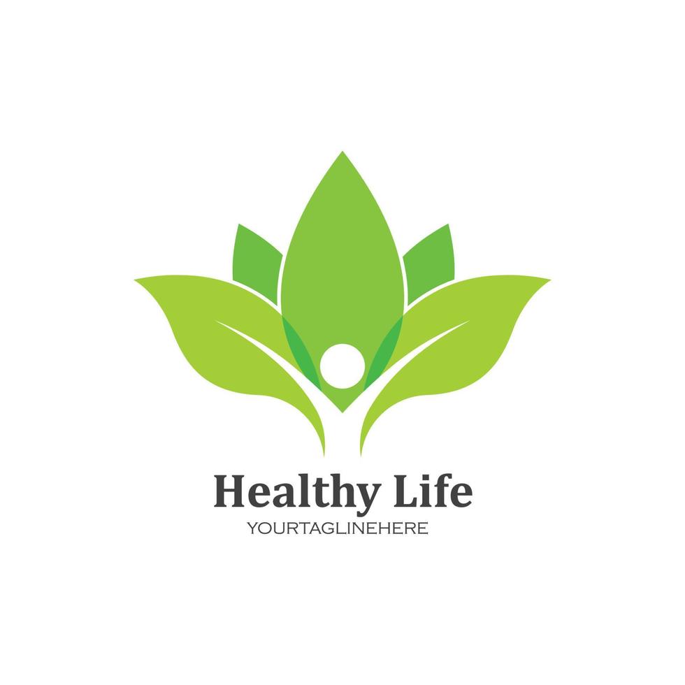 en bonne santé la vie gens médical logo modèle vecteur