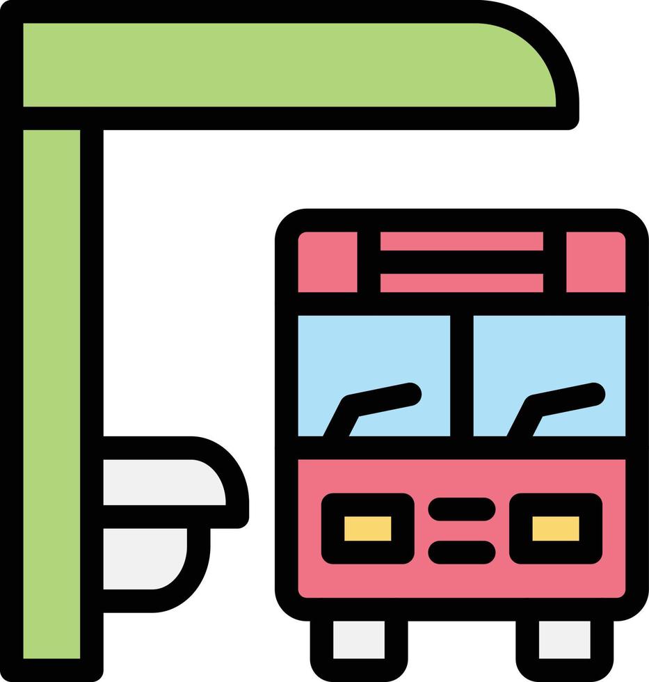 illustration de conception d'icône de vecteur d'arrêt de bus