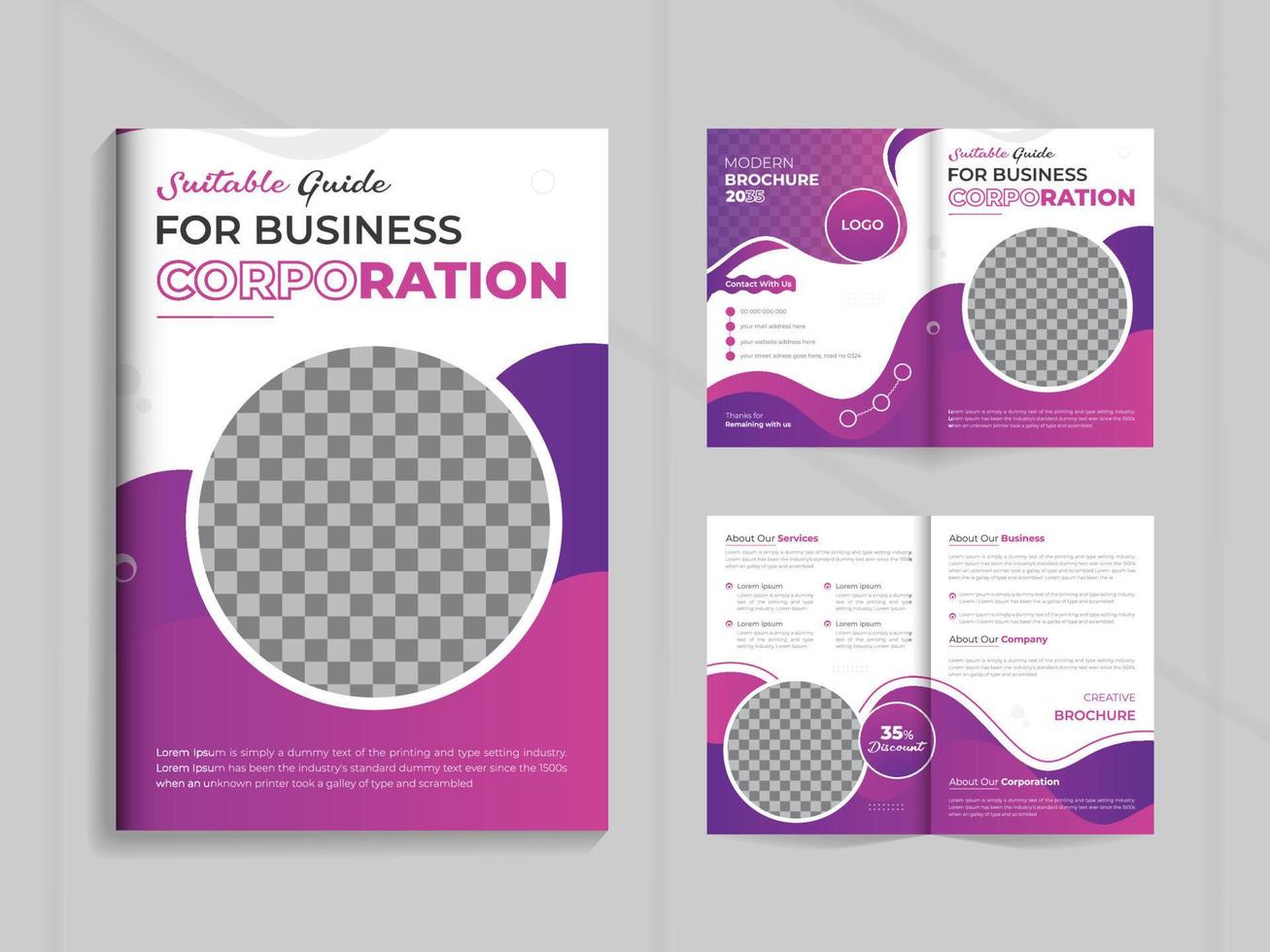 bcréatif et moderne affaires profil brochure conception modèle 4 pages avec formes pour une entreprise ou entreprise agence vecteur