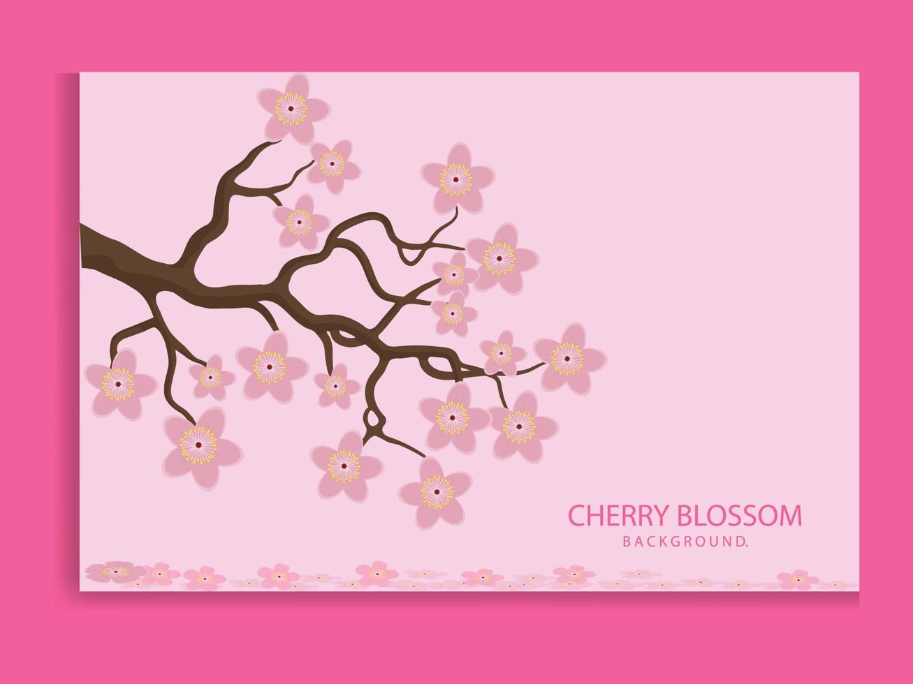 Japonais Cerise fleur arbre sur rose Contexte vecteur illustration.