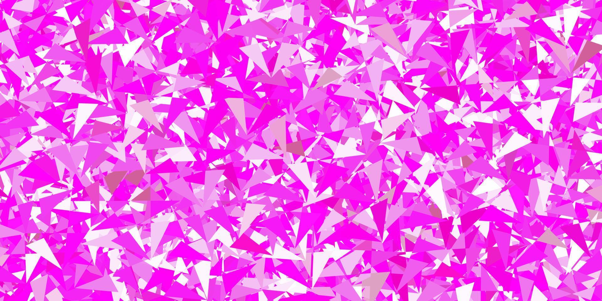 texture de vecteur rose clair avec des triangles aléatoires.