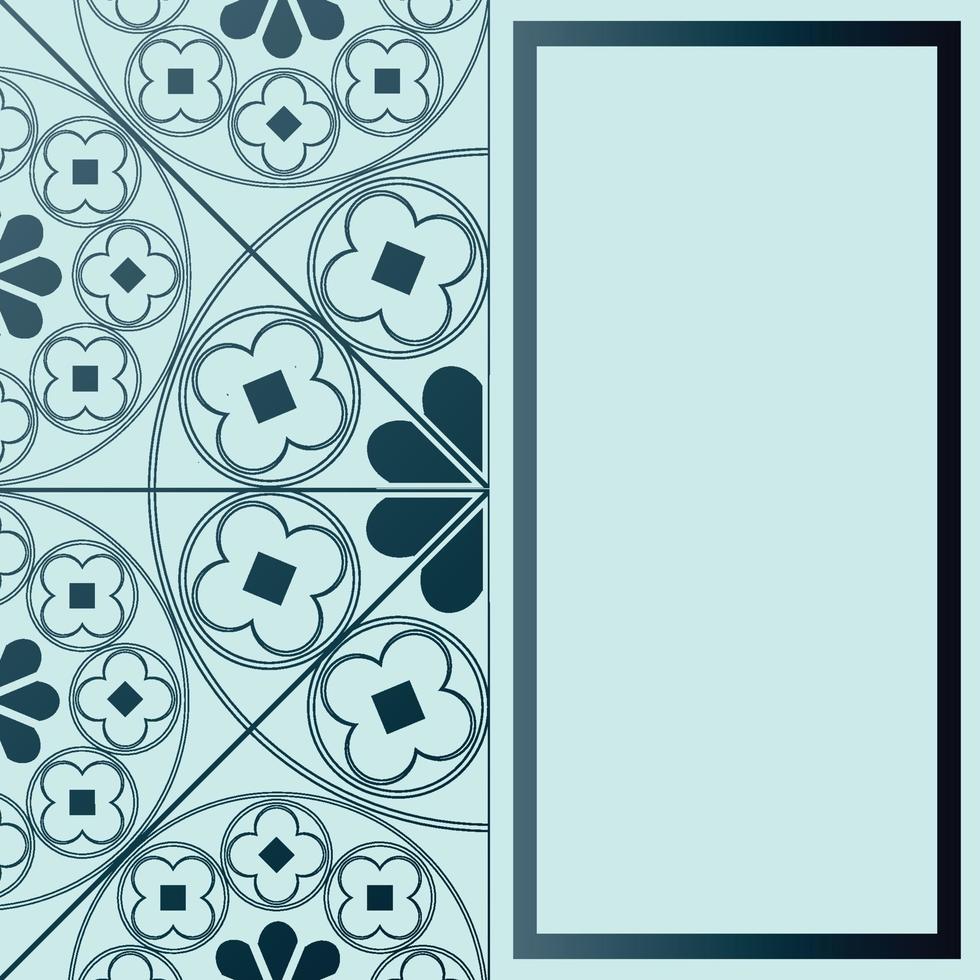 modèle de fond floral motif médiéval rectangle teintes bleu vecteur