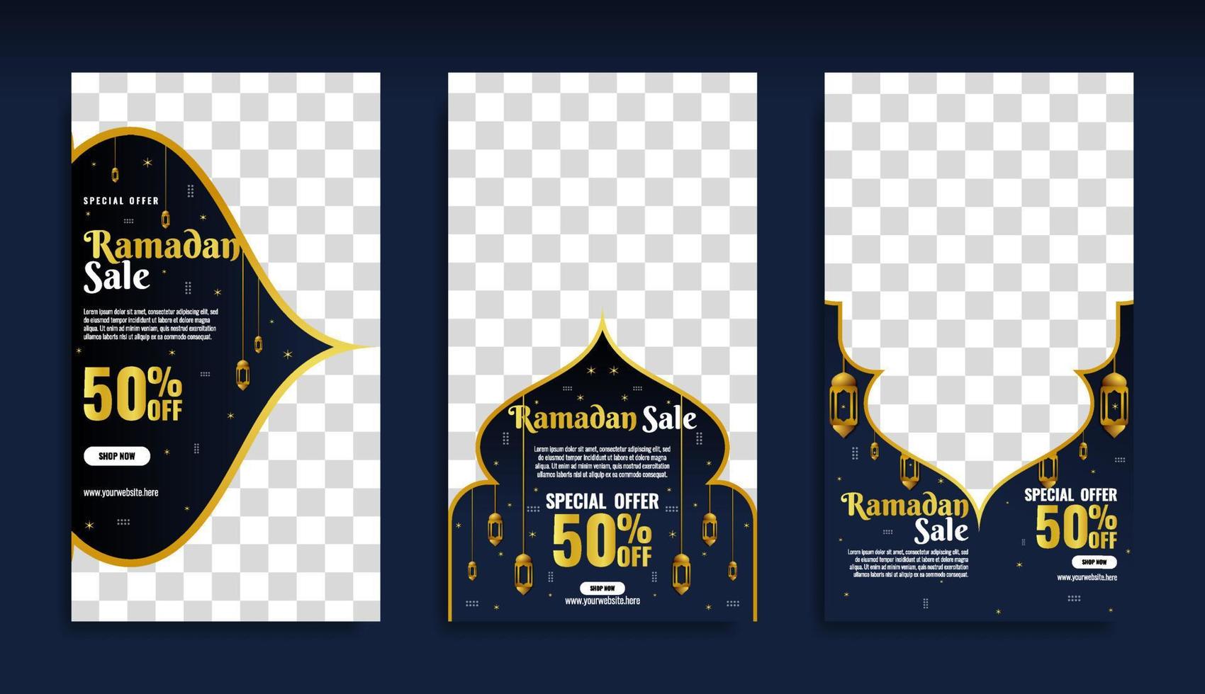 Ramadan histoires gros vente social médias des postes collection ensemble vecteur