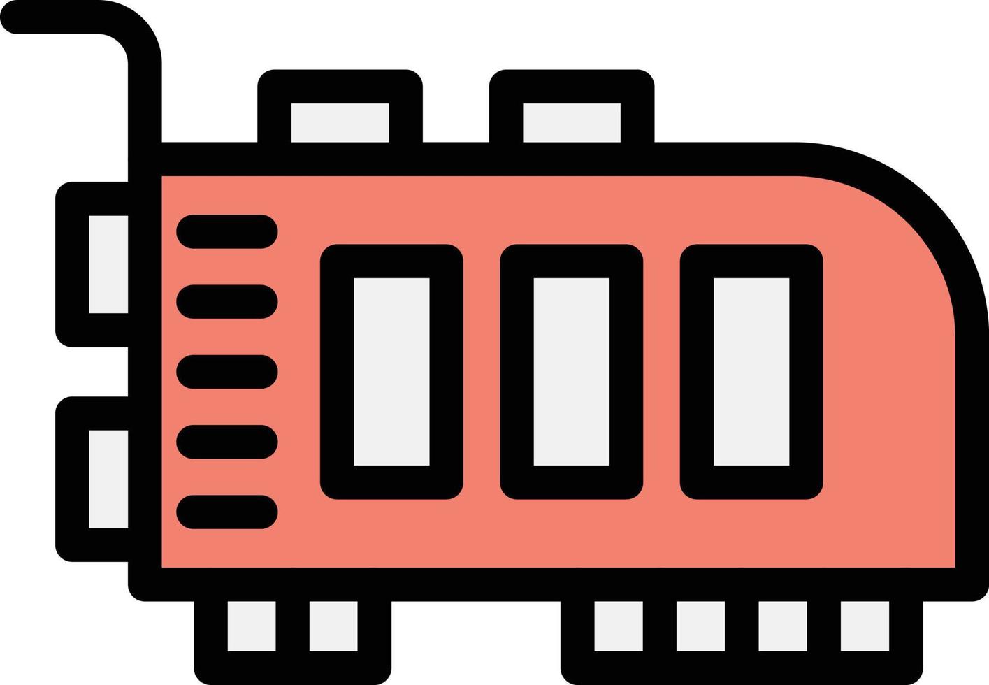 illustration de conception d'icône de vecteur de carte pci