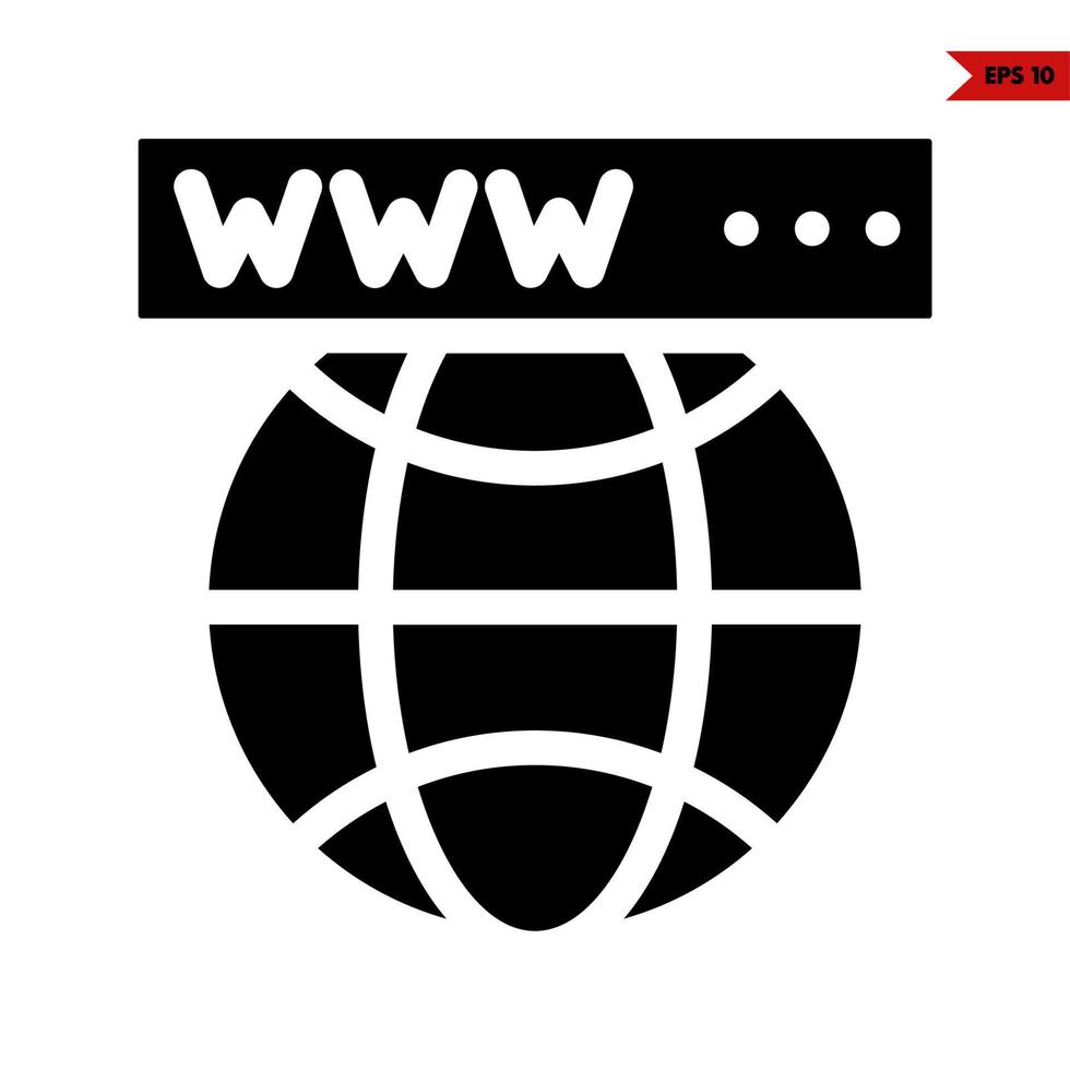 site Internet avec Terre glyphe icône vecteur