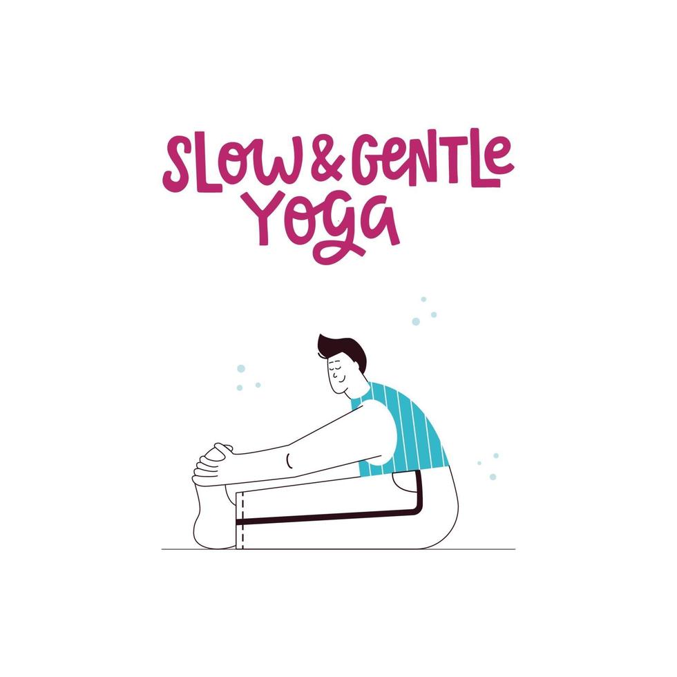 mec de yoga avec illustration vectorielle de lettrage inspirant vecteur