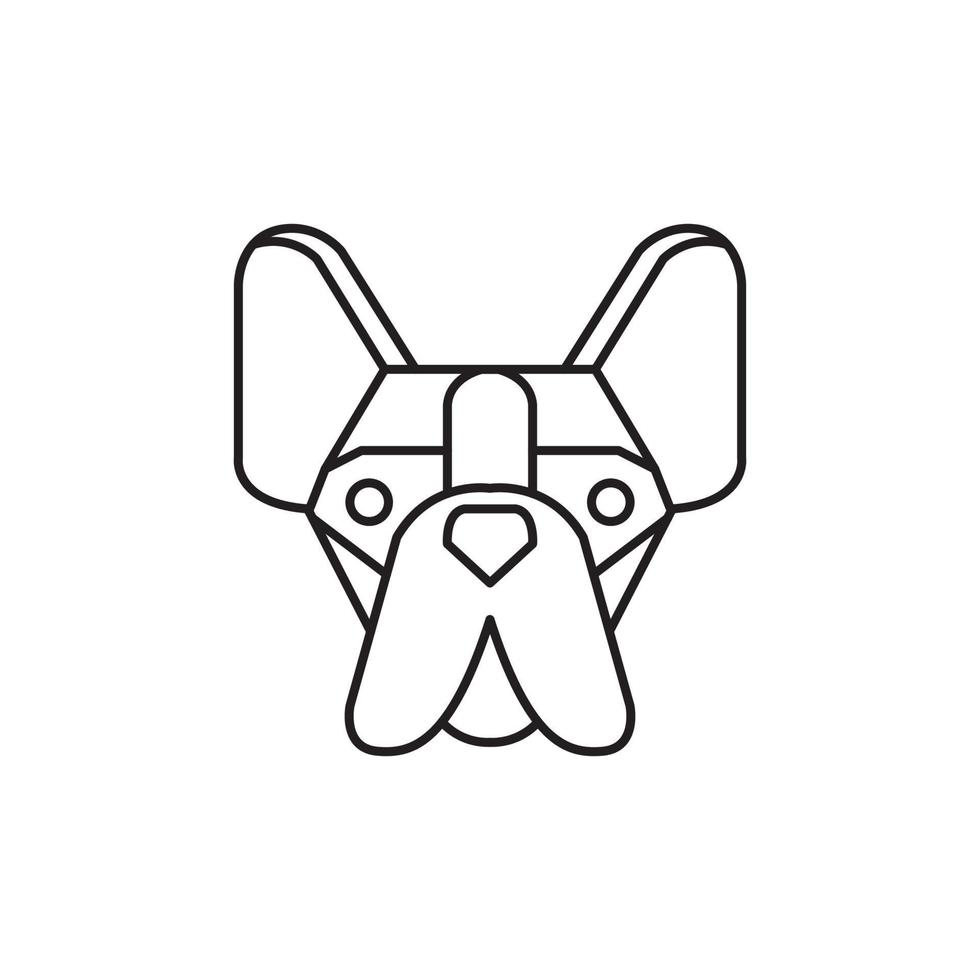 chihuahua chien tête logo avec ligne style vecteur icône illustration symbole conception modèle