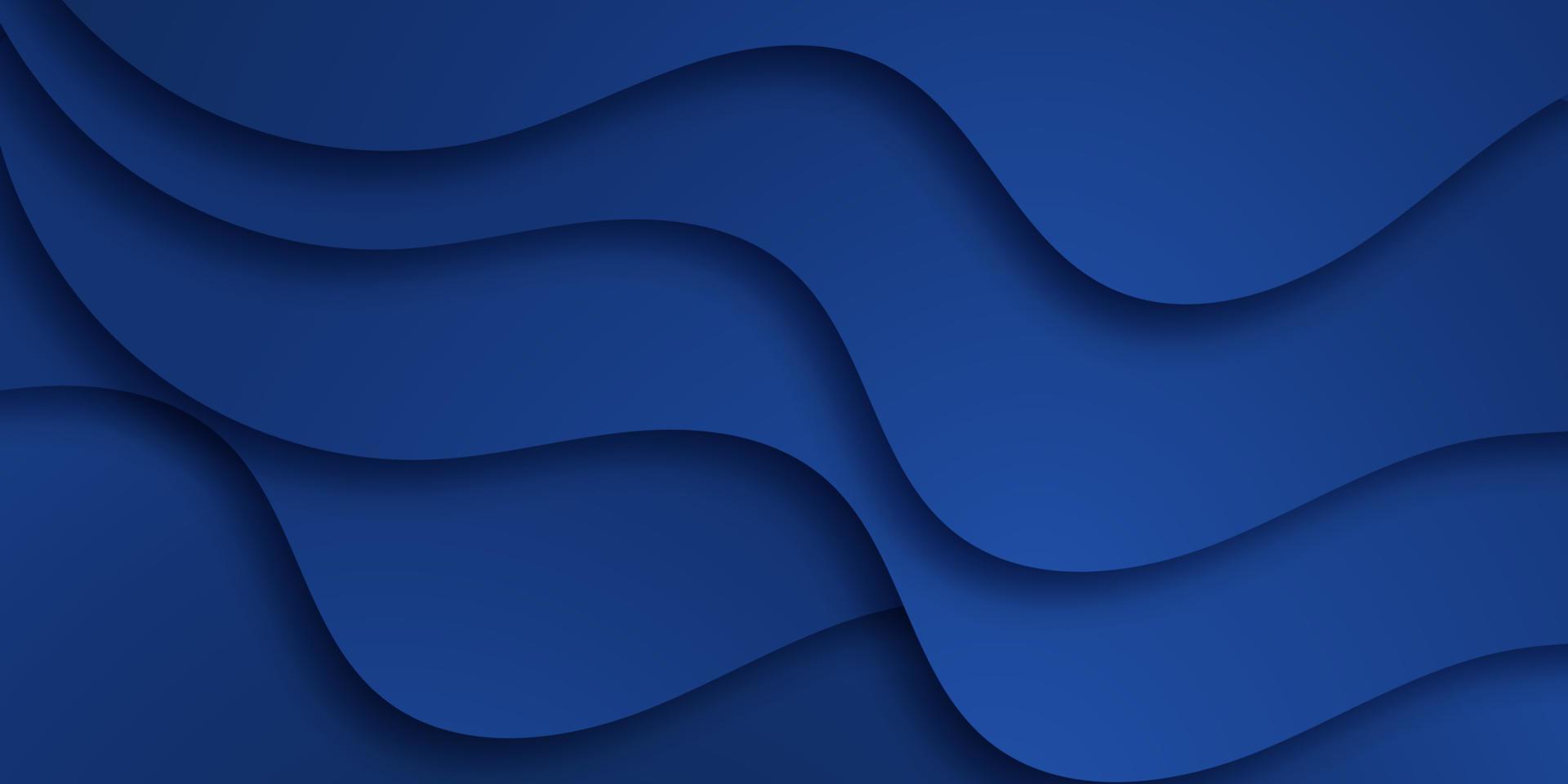 abstrait foncé bleu papier et chevauchement vague courbe ligne dimension moderne site Internet bannière conception vecteur Contexte