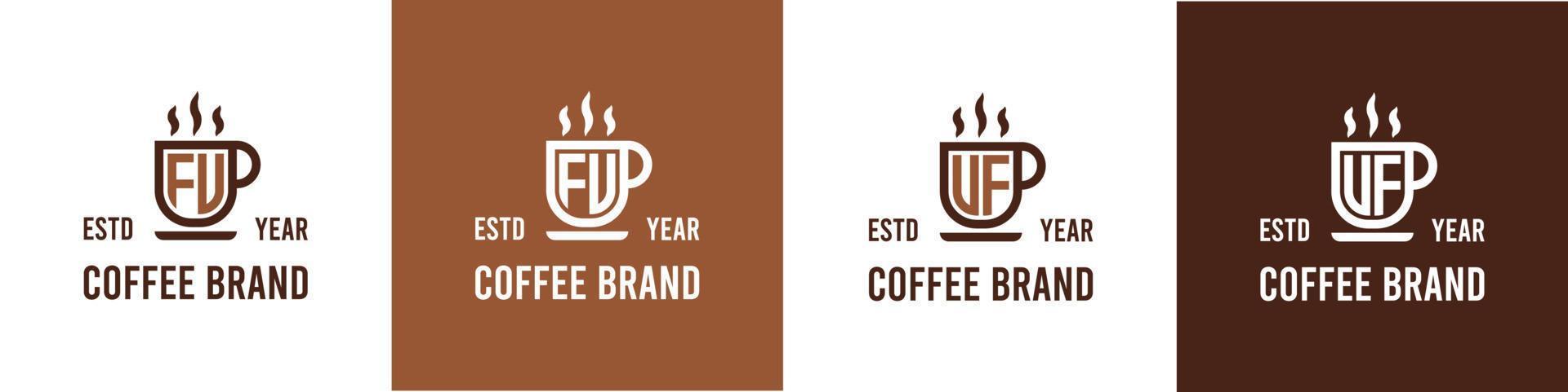 lettre fu et euh café logo, adapté pour tout affaires en relation à café, thé, ou autre avec fu ou euh initiales. vecteur