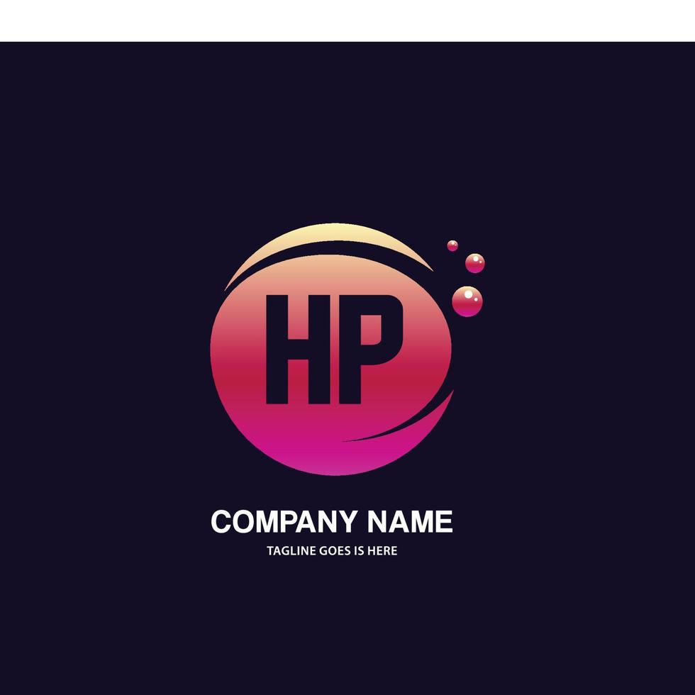 hp initiale logo avec coloré cercle modèle vecteur