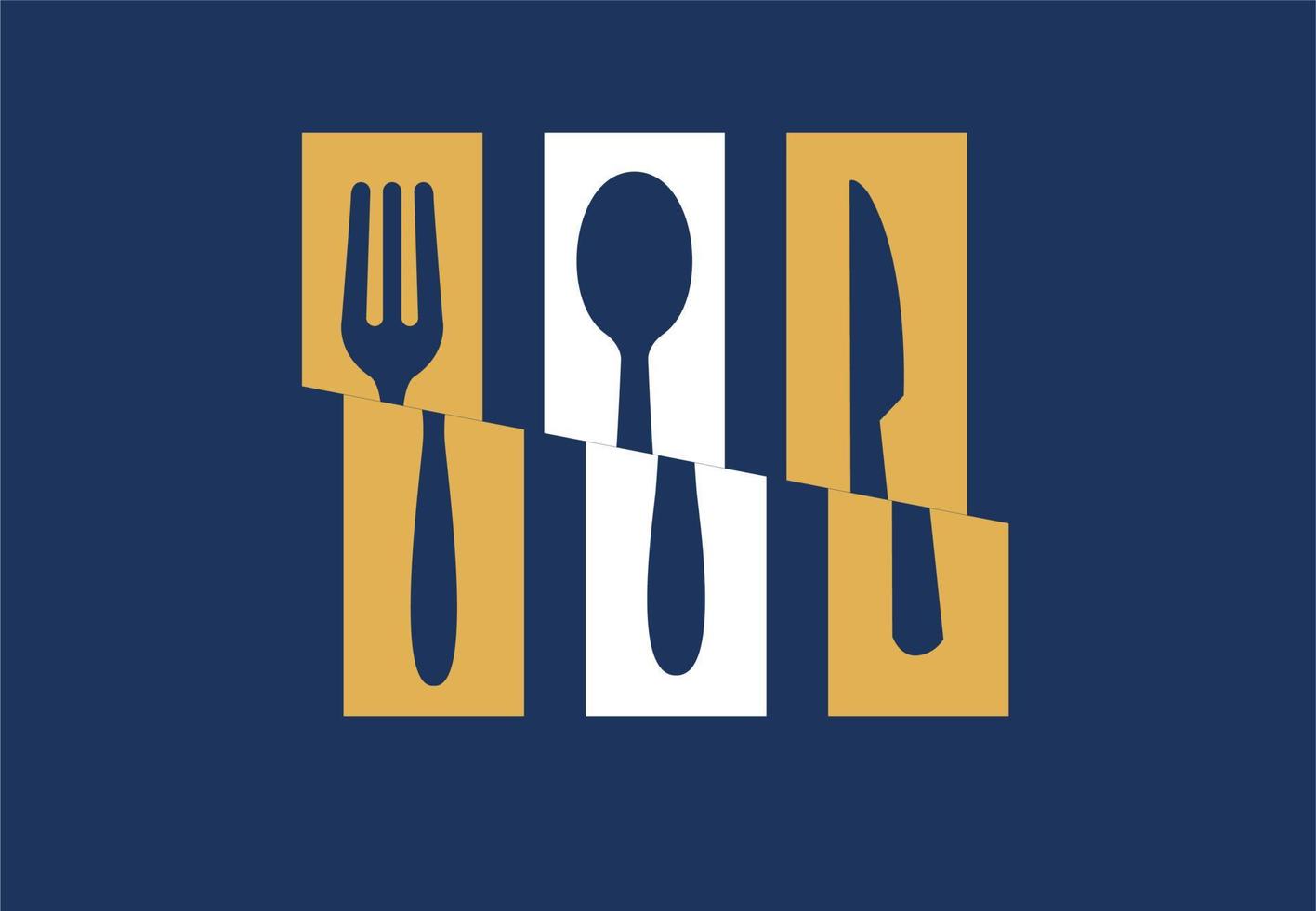 une restaurant logo par combiner une couteau, fourchette et cuillère est très adapté à être utilisé comme une restaurant logo vecteur