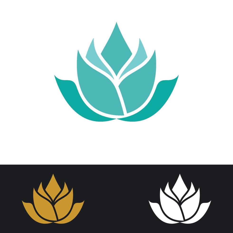 ensemble d'images de logo de lotus de beauté vecteur