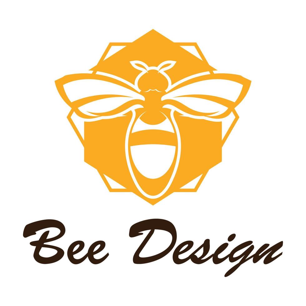 icône de conception d'illustrations de logo d'abeille vecteur